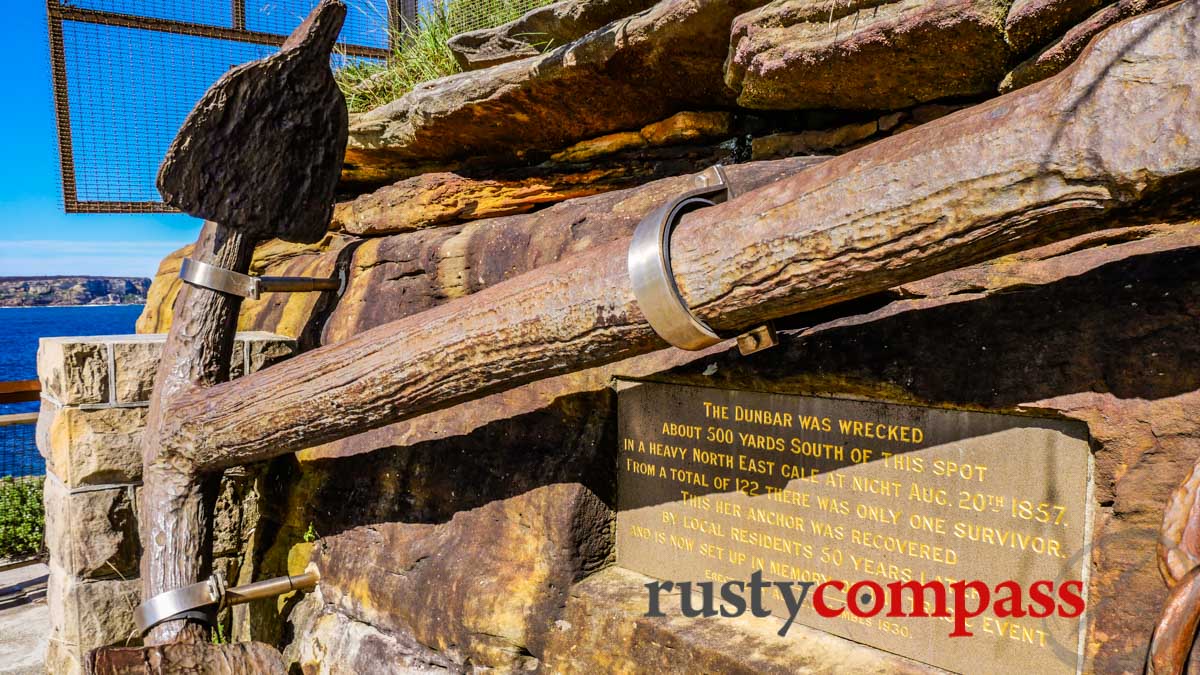 The Dunbar anchor from the 1857 wreck.